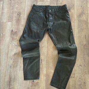 DSQUARED metallic olive green Jean | 34x33